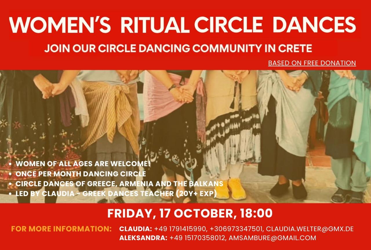 Women's Ritual Circle Dances Crete at Orizon Center, Chania.
